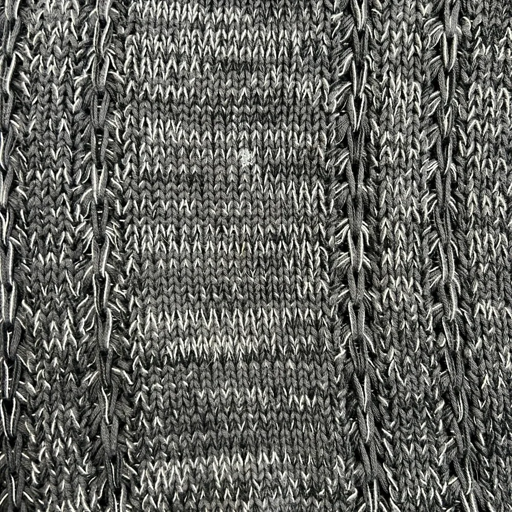 Odd Molly Black Open Knit Sweater‎ Sz O Boho Cottagecore Crochet Hem 100% Cotton